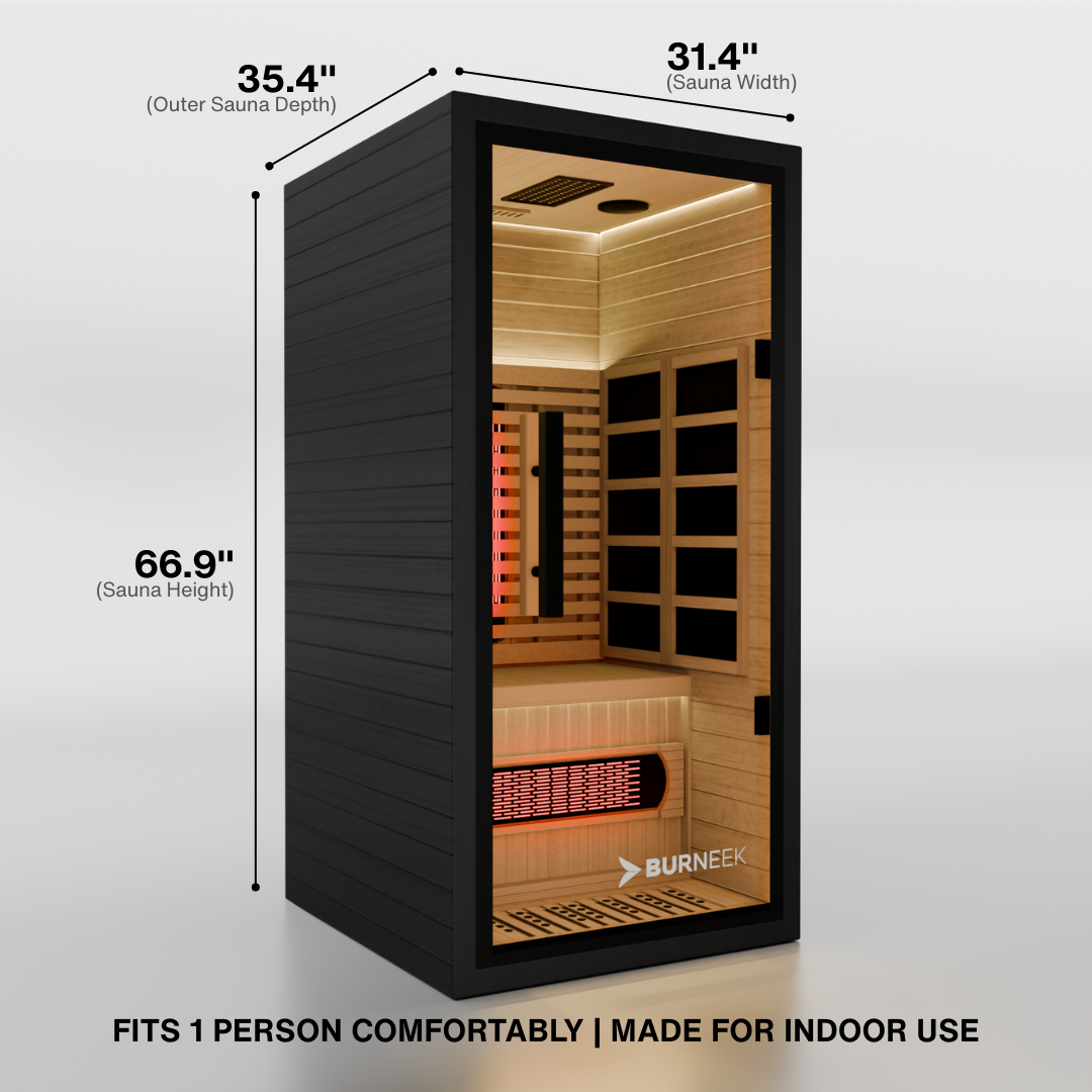 Burneek® Onyxeek: 1-Person Full-Spectrum Quartz Infrared Sauna