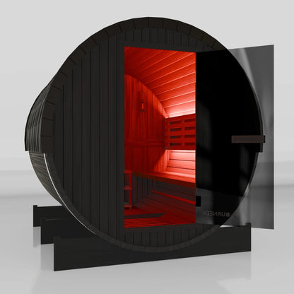 Burneek® Basalt: 6-Person Outdoor Barrel Sauna
