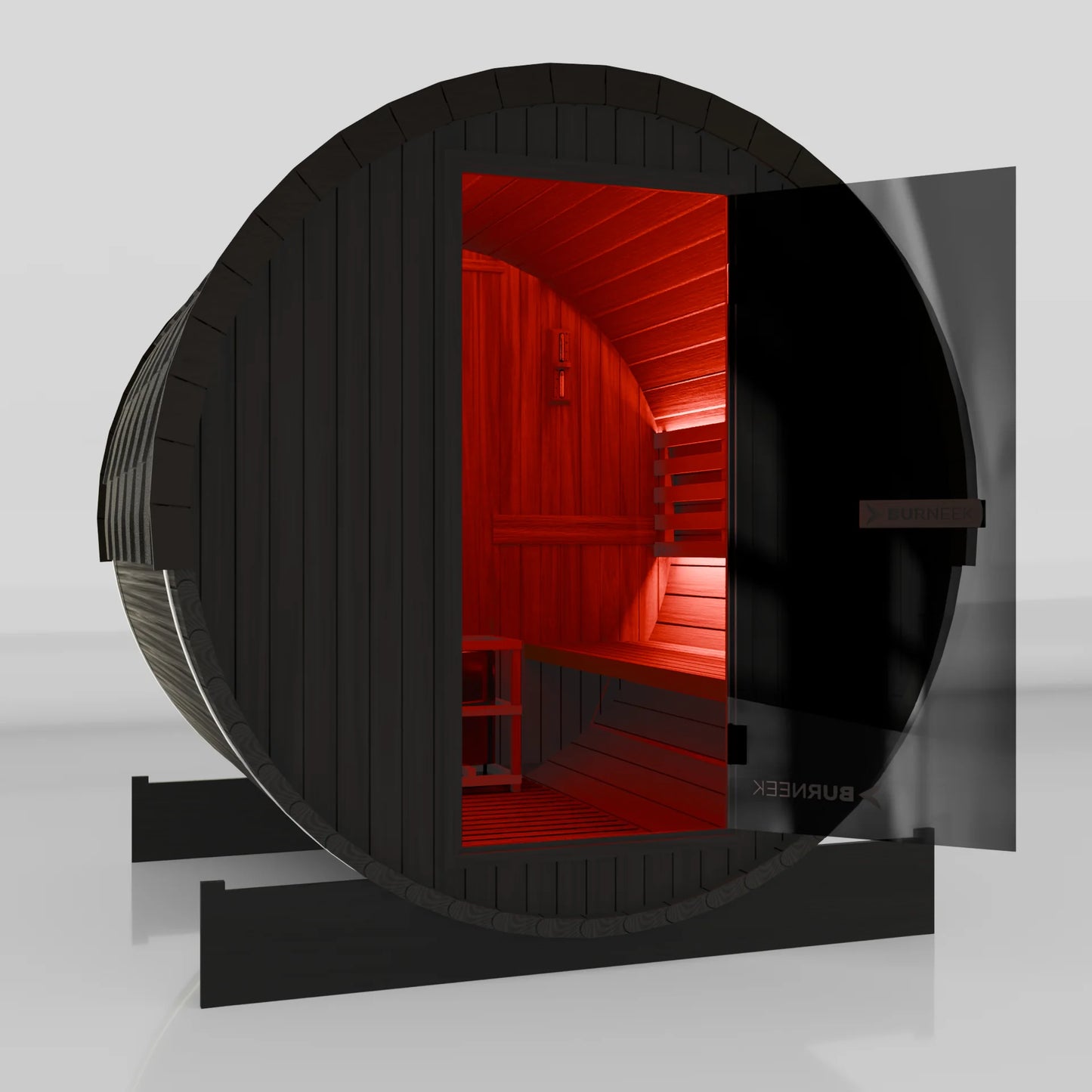 Burneek® Basalt: 4-Person Outdoor Barrel Sauna