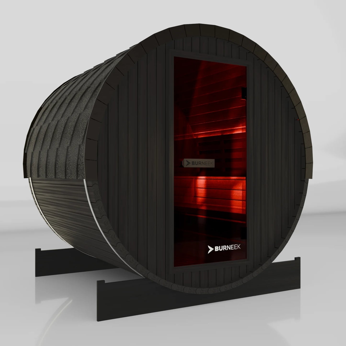 Burneek® Basalt: 4-Person Outdoor Barrel Sauna