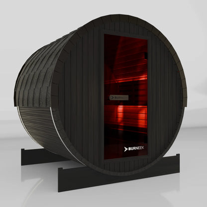 Burneek® Basalt: 4-Person Outdoor Barrel Sauna