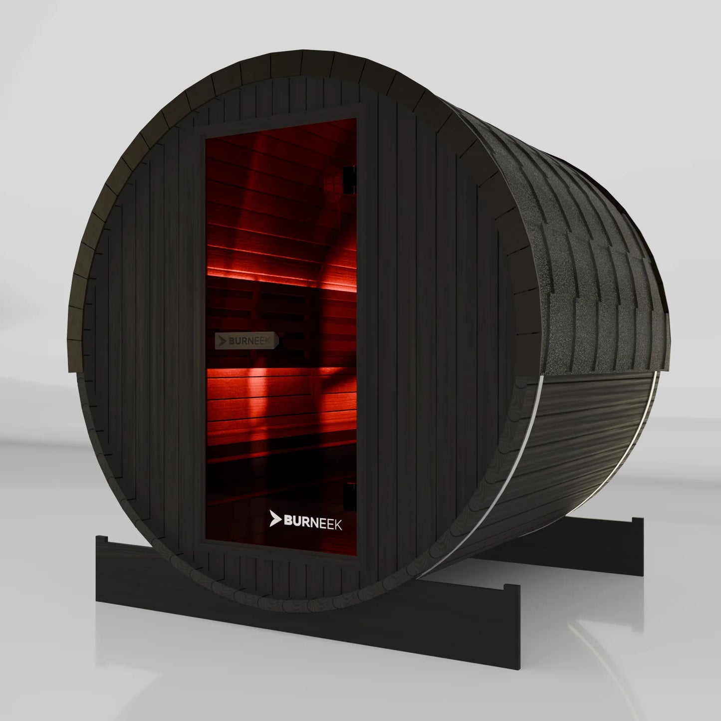 Burneek® Basalt: 4-Person Outdoor Barrel Sauna