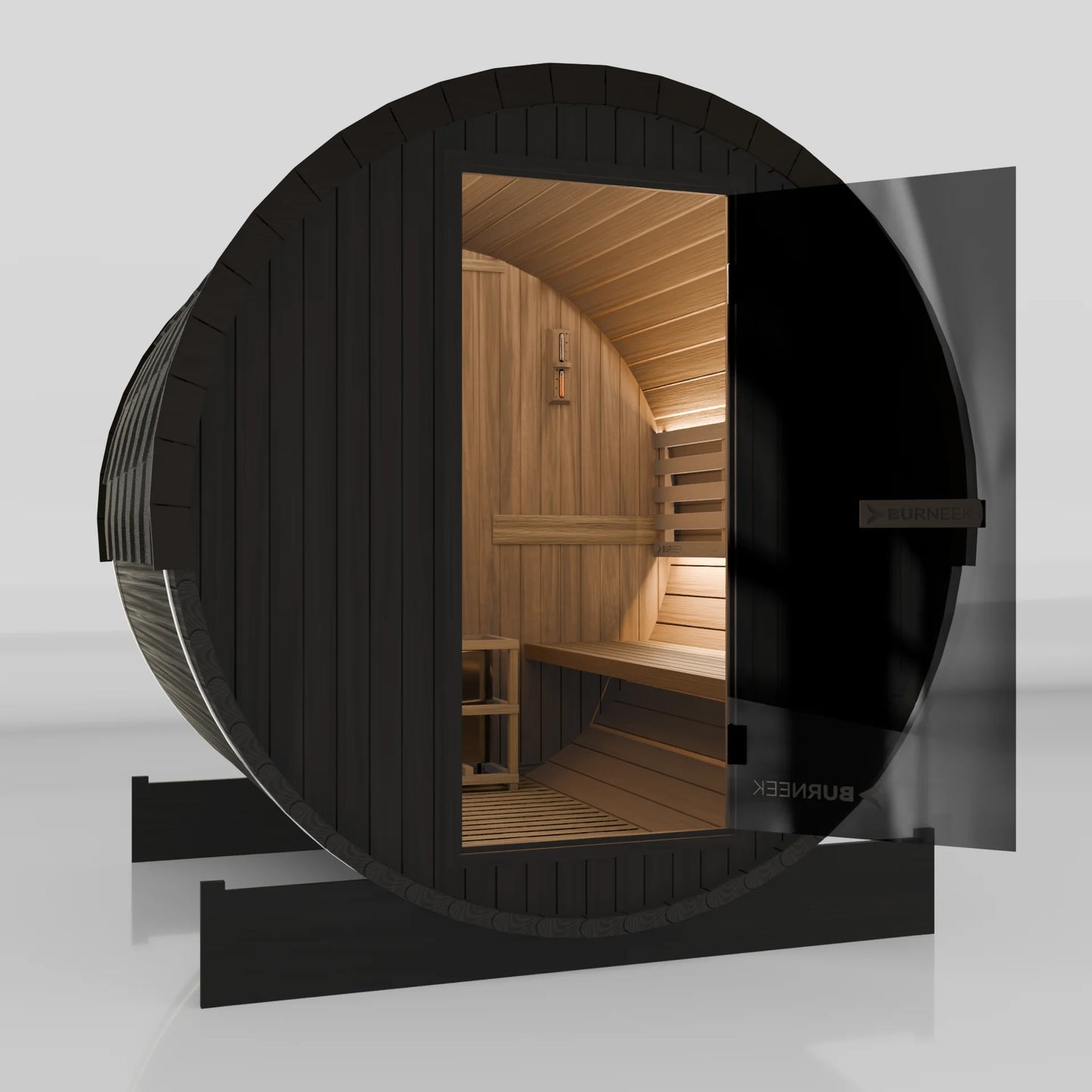 Burneek® Basalt: 4-Person Outdoor Barrel Sauna
