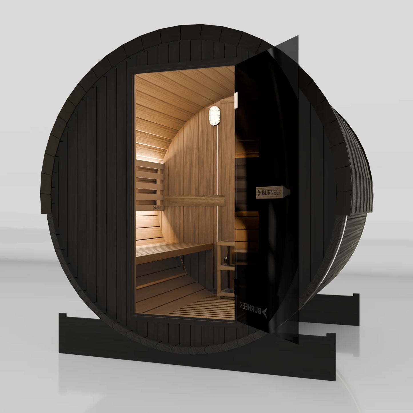 Burneek® Basalt: 4-Person Outdoor Barrel Sauna