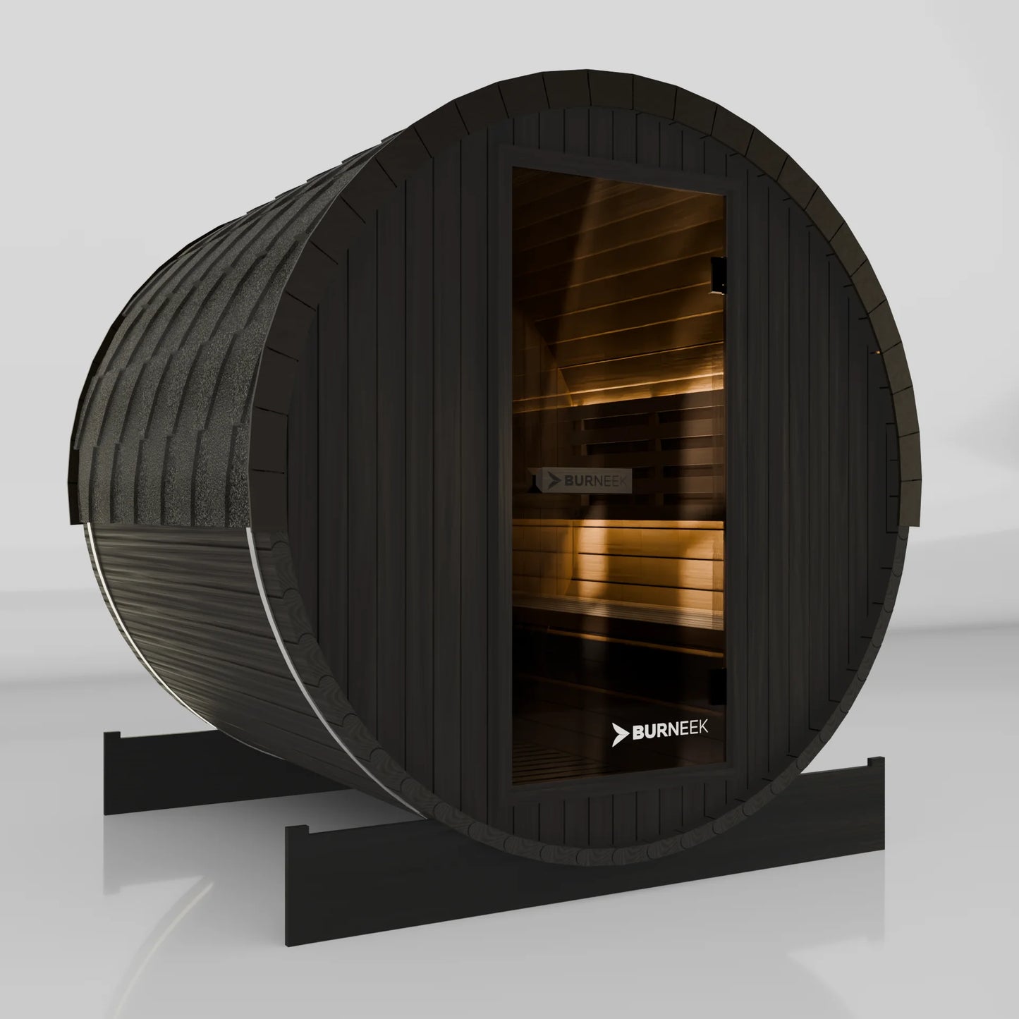 Burneek® Basalt: 4-Person Outdoor Barrel Sauna