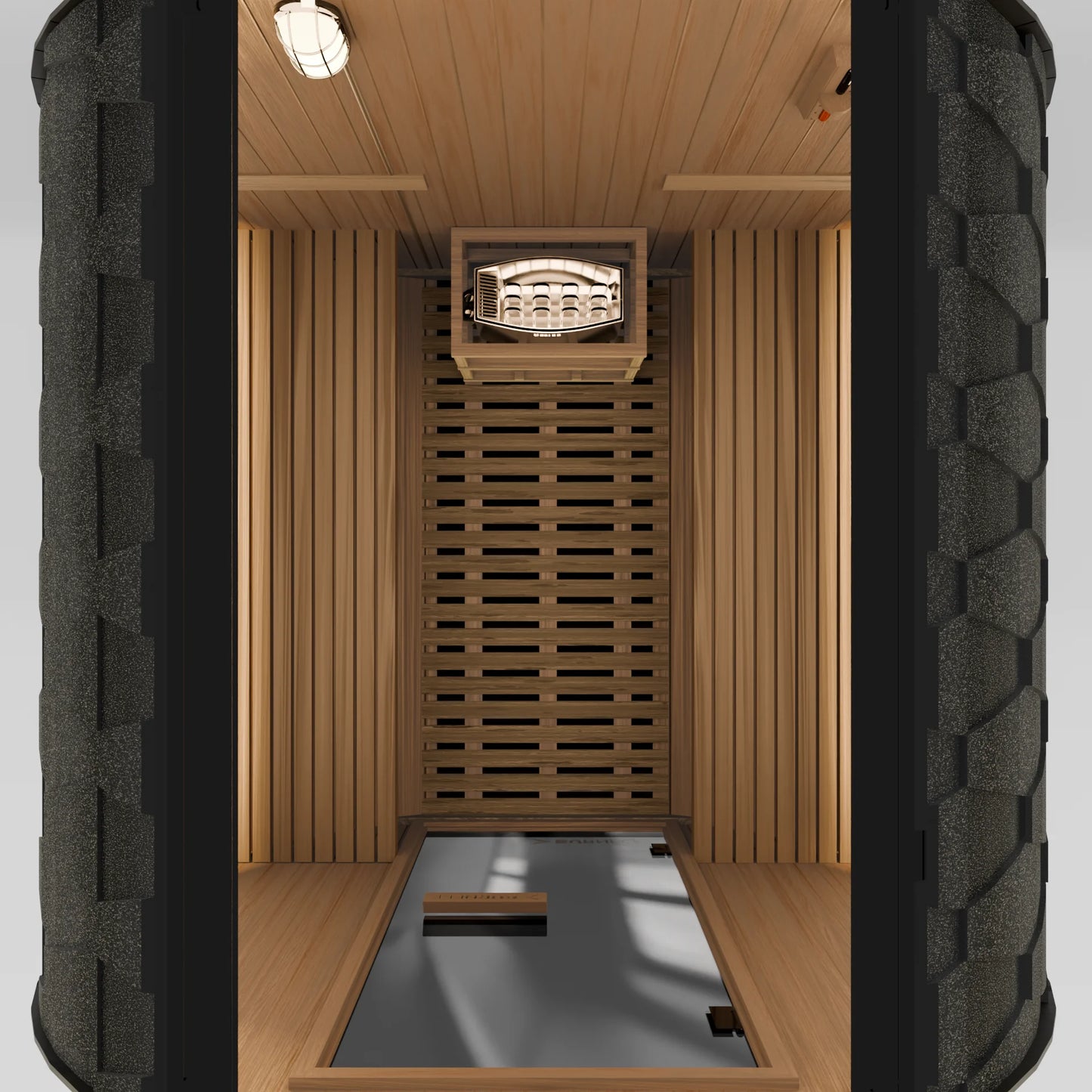 Burneek® Basalt: 4-Person Outdoor Barrel Sauna