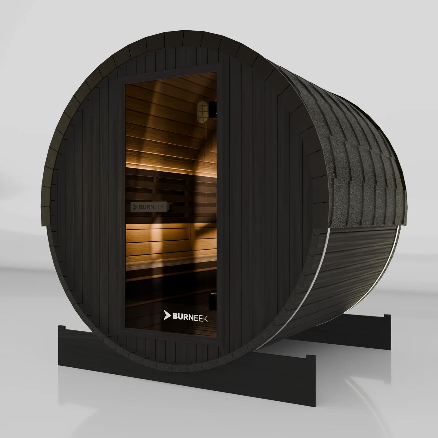 Burneek® Basalt: 4-Person Outdoor Barrel Sauna