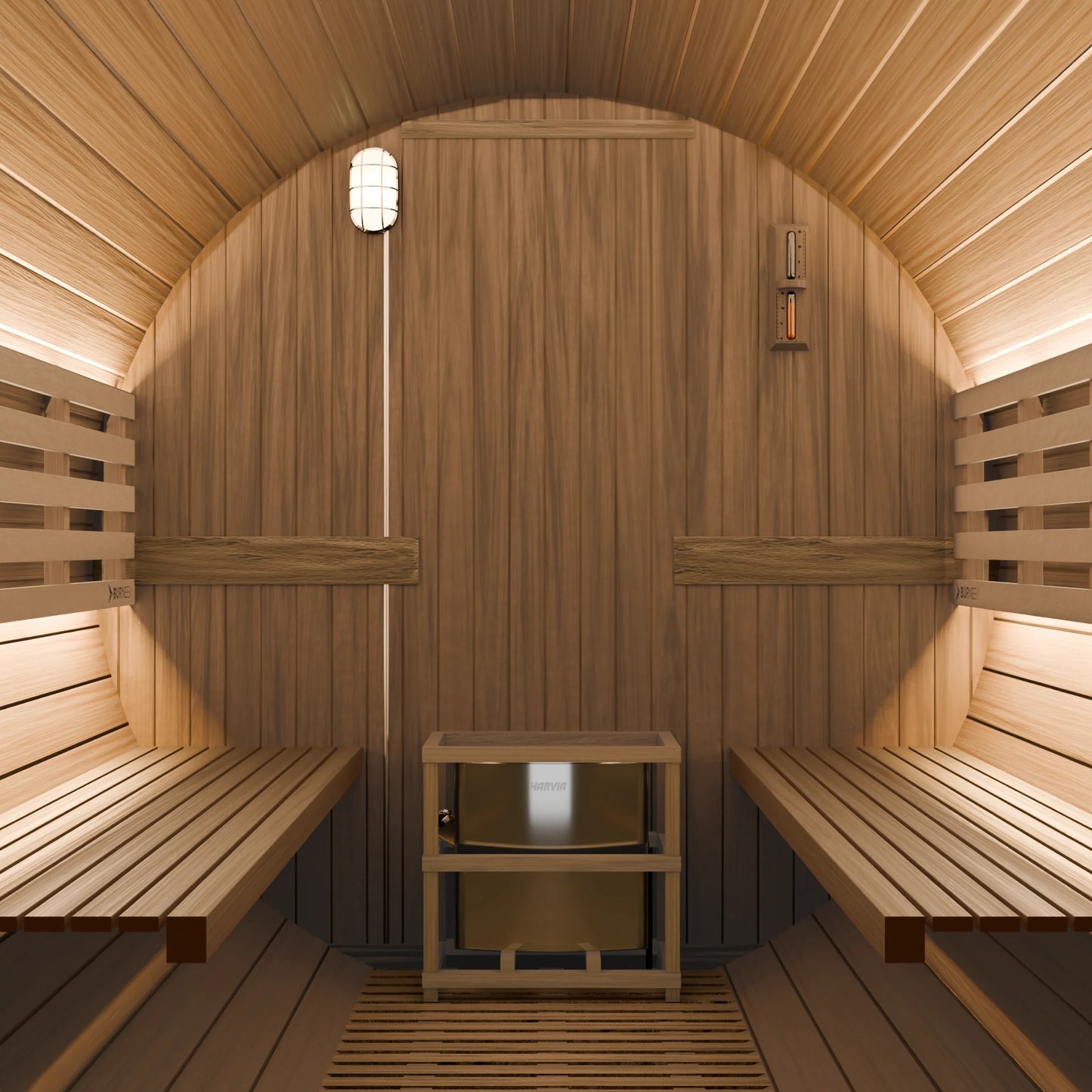 Burneek® Basalt: 6-Person Outdoor Barrel Sauna