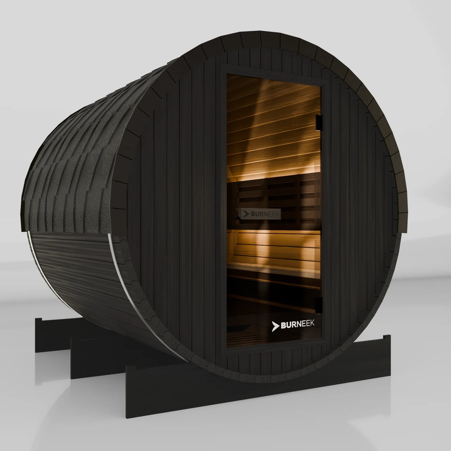 Burneek® Basalt: 6-Person Outdoor Barrel Sauna