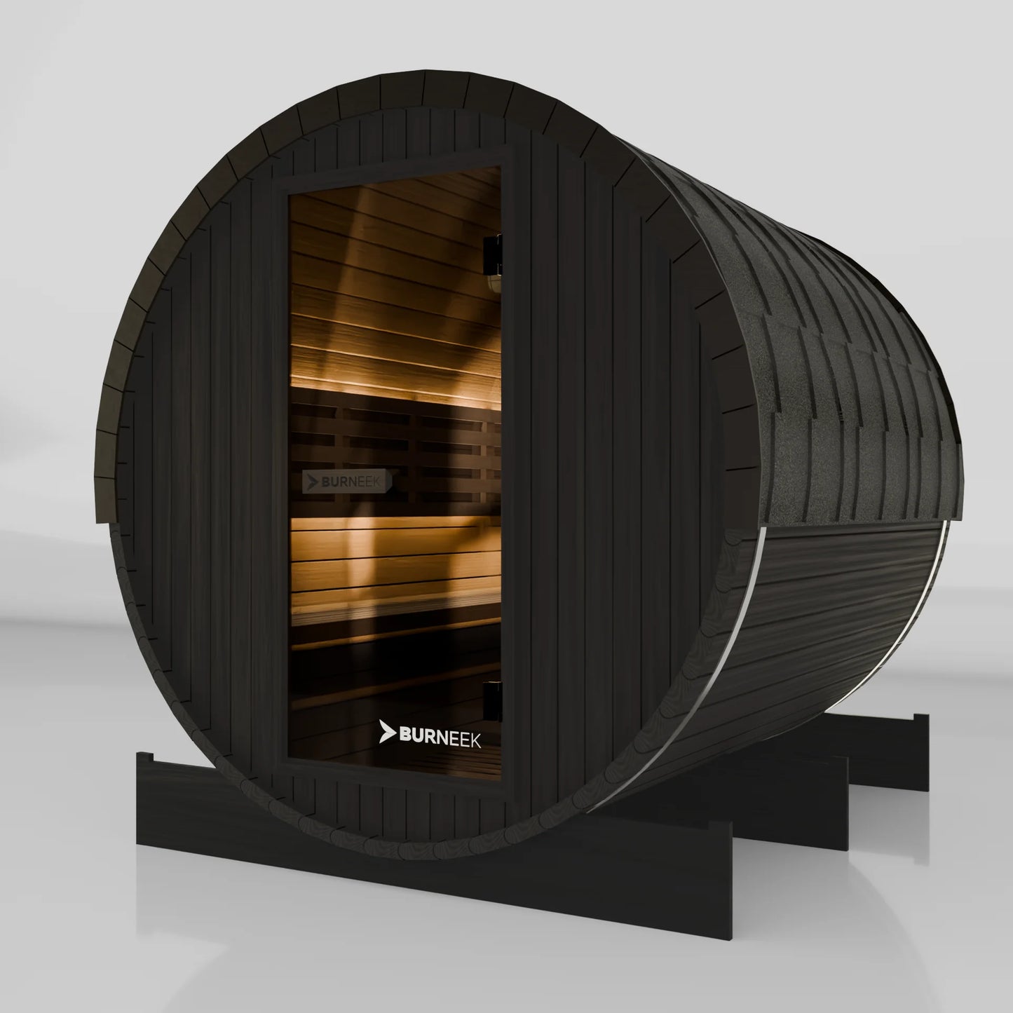 Burneek® Basalt: 6-Person Outdoor Barrel Sauna