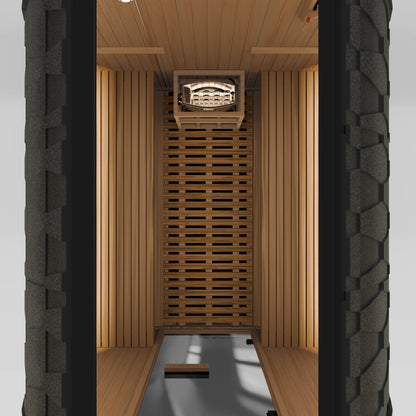 Burneek® Basalt: 6-Person Outdoor Barrel Sauna