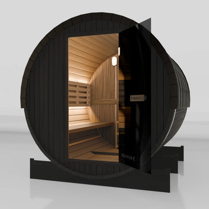 Burneek® Basalt: 6-Person Outdoor Barrel Sauna