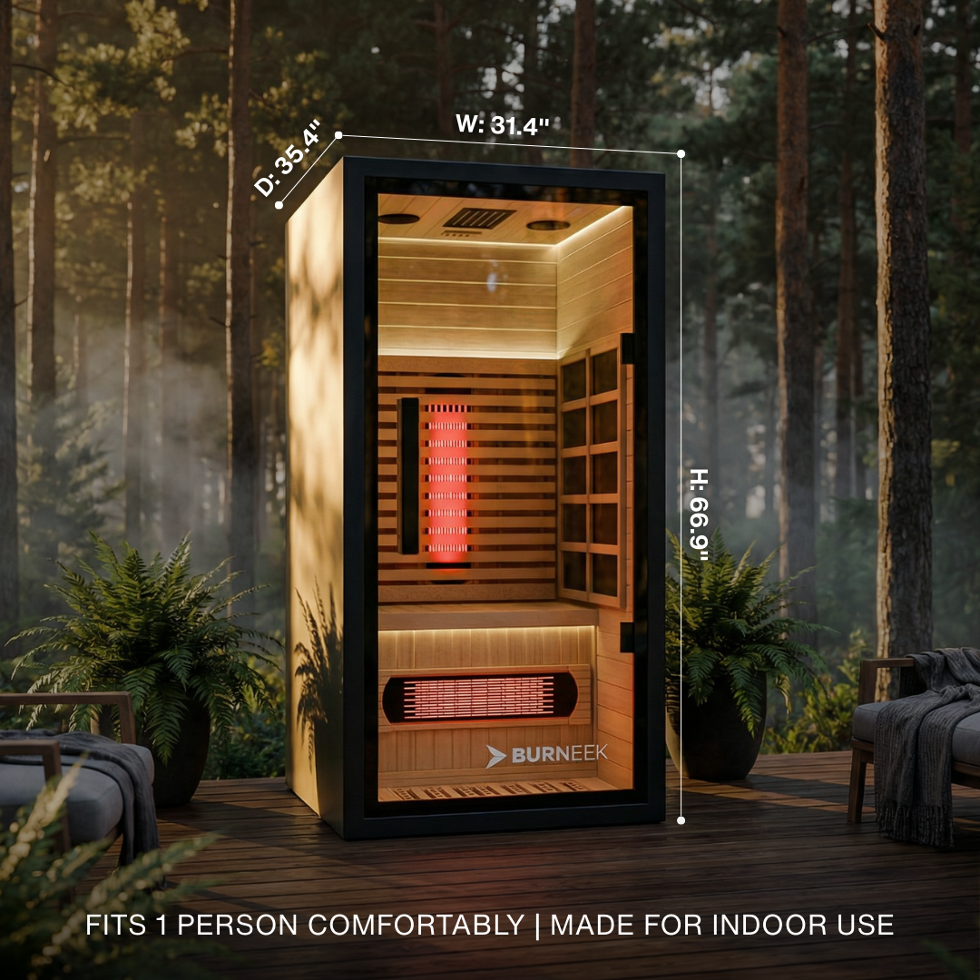 Burneek® Onyxeek: 1-Person Full-Spectrum Quartz Infrared Sauna