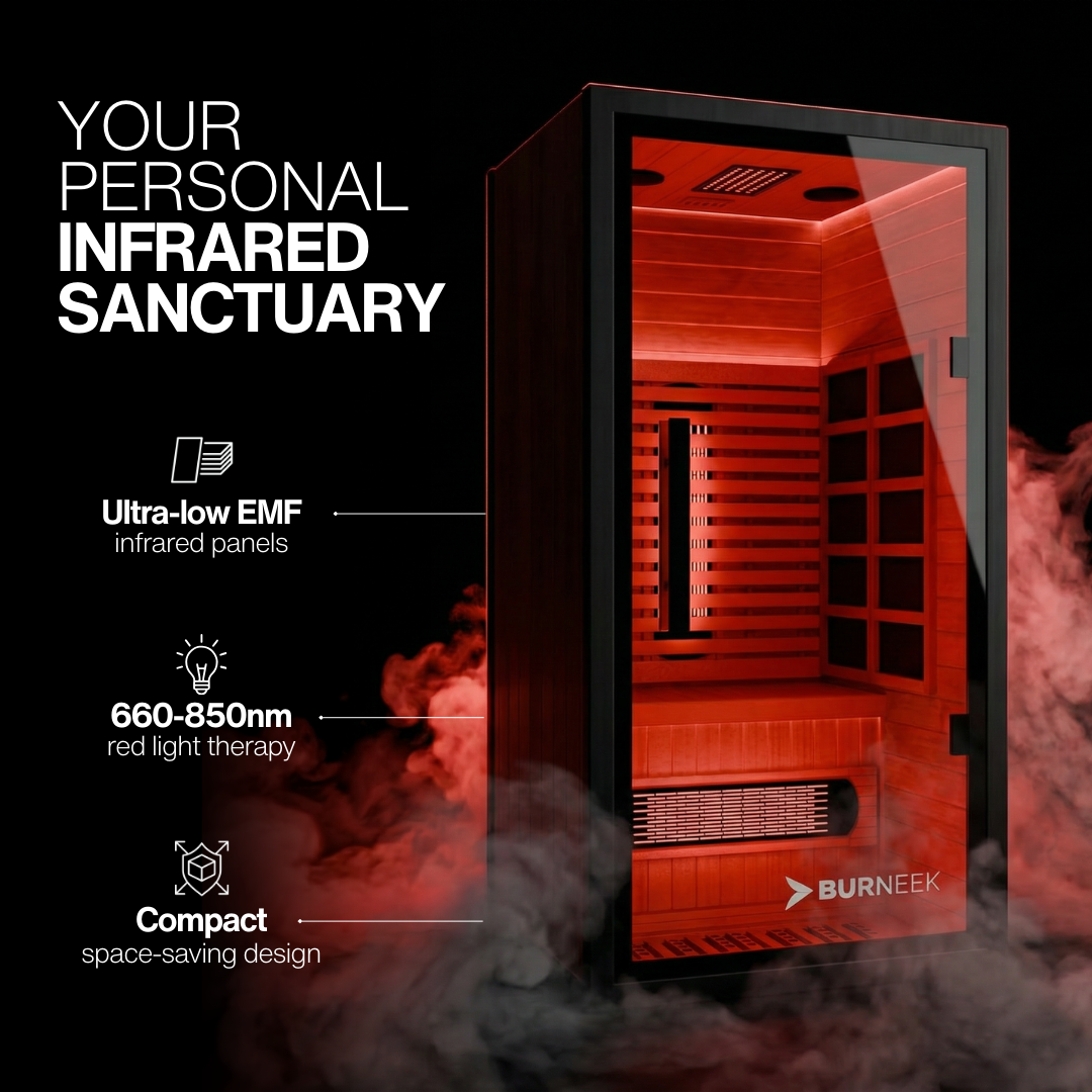 Burneek® Onyxeek: 1-Person Full-Spectrum Quartz Infrared Sauna