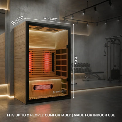 Burneek® Onyxeek: 2-Person Full-Spectrum Quartz Infrared Sauna