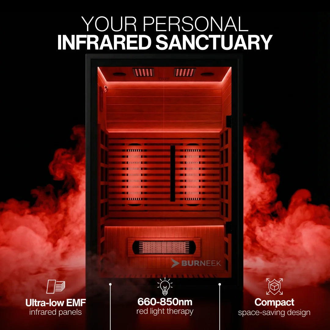 Burneek® Onyxeek: 2-Person Full-Spectrum Quartz Infrared Sauna