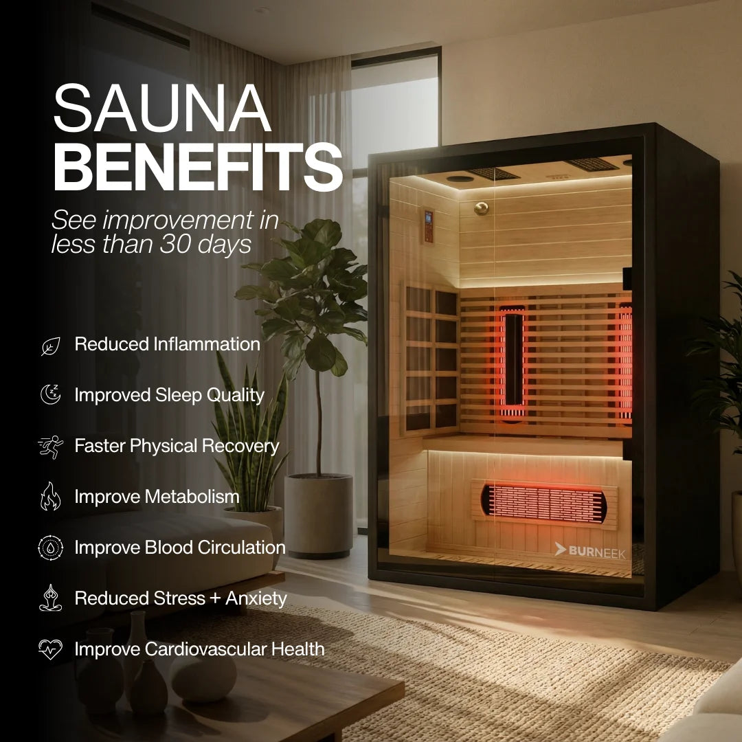 Burneek® Onyxeek: 2-Person Full-Spectrum Quartz Infrared Sauna