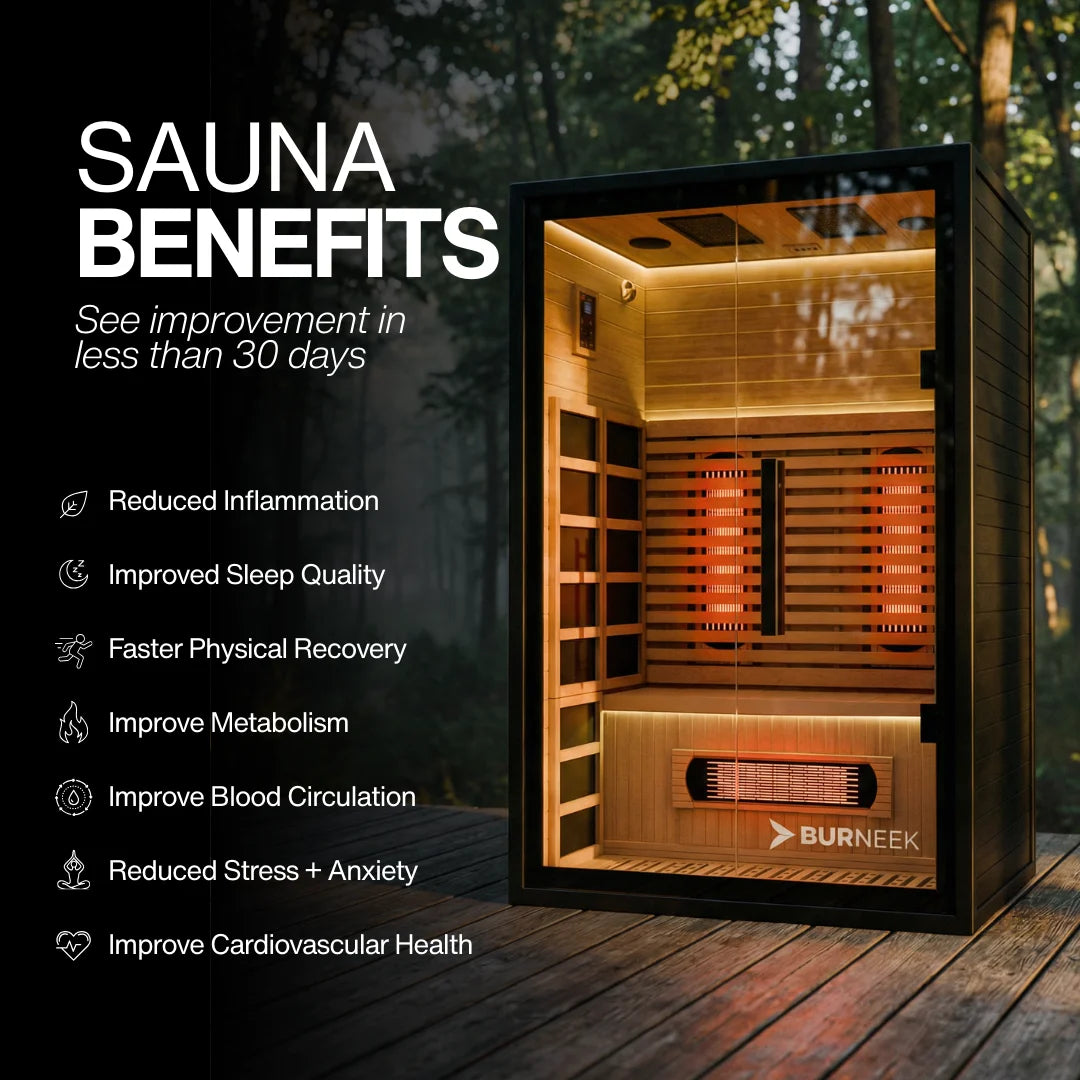 Burneek® Onyxeek: 2-Person Full-Spectrum Quartz Infrared Sauna