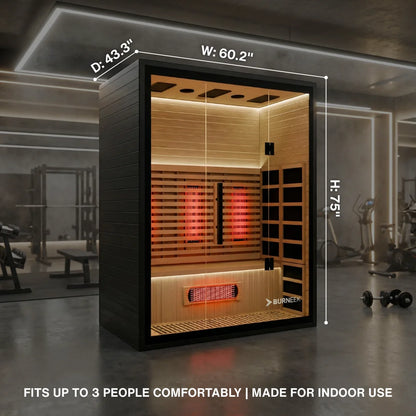 Burneek® Onyxeek: 3-Person Full-Spectrum Quartz Infrared Sauna