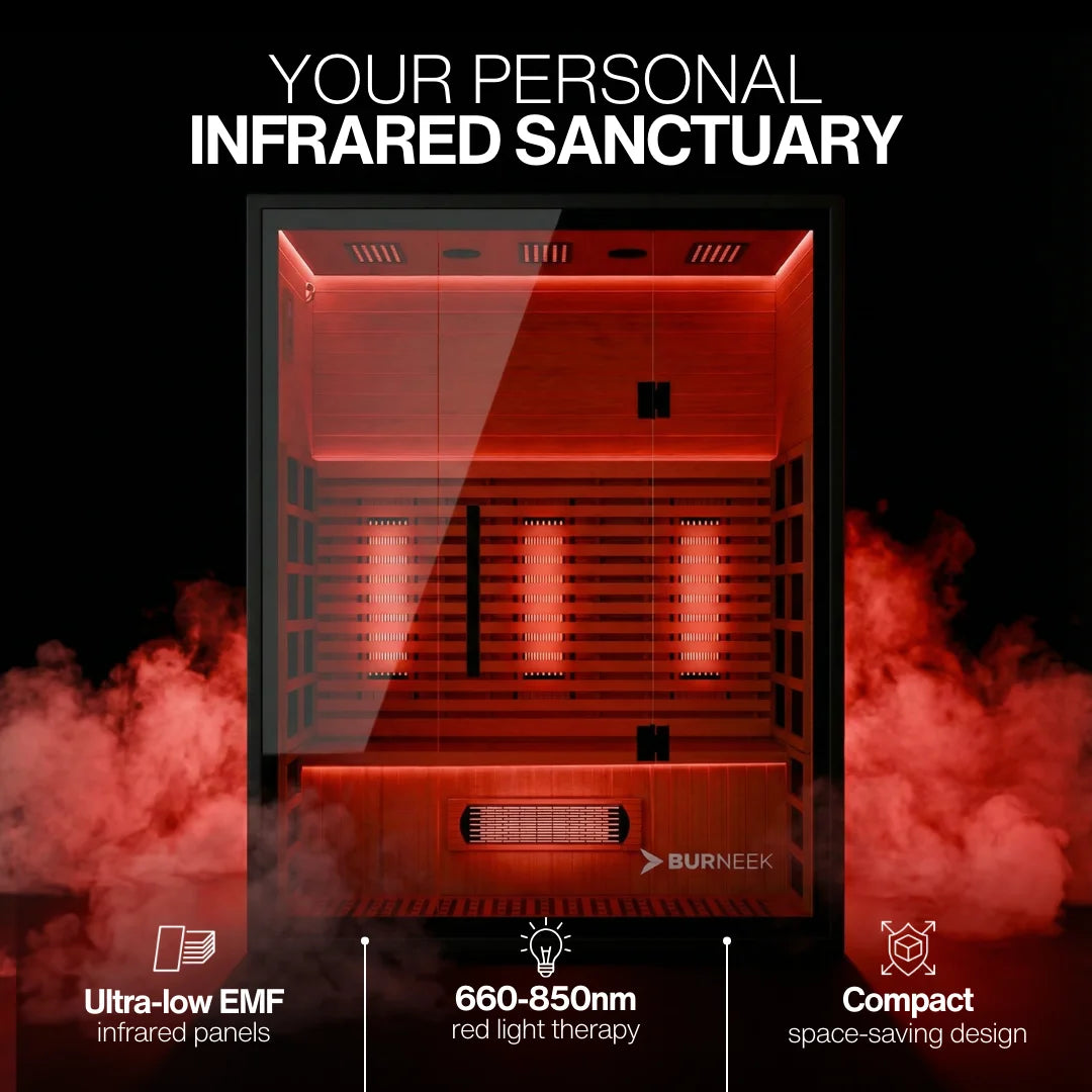 Burneek® Onyxeek: 3-Person Full-Spectrum Quartz Infrared Sauna