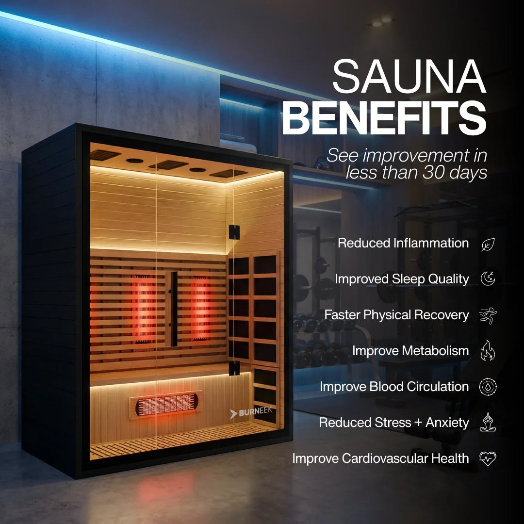Burneek® Onyxeek: 3-Person Full-Spectrum Quartz Infrared Sauna