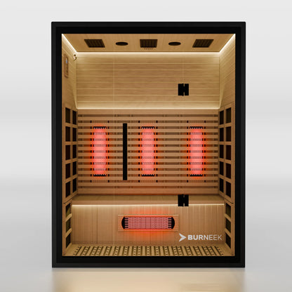 Burneek® Onyxeek: 3-Person Full-Spectrum Quartz Infrared Sauna