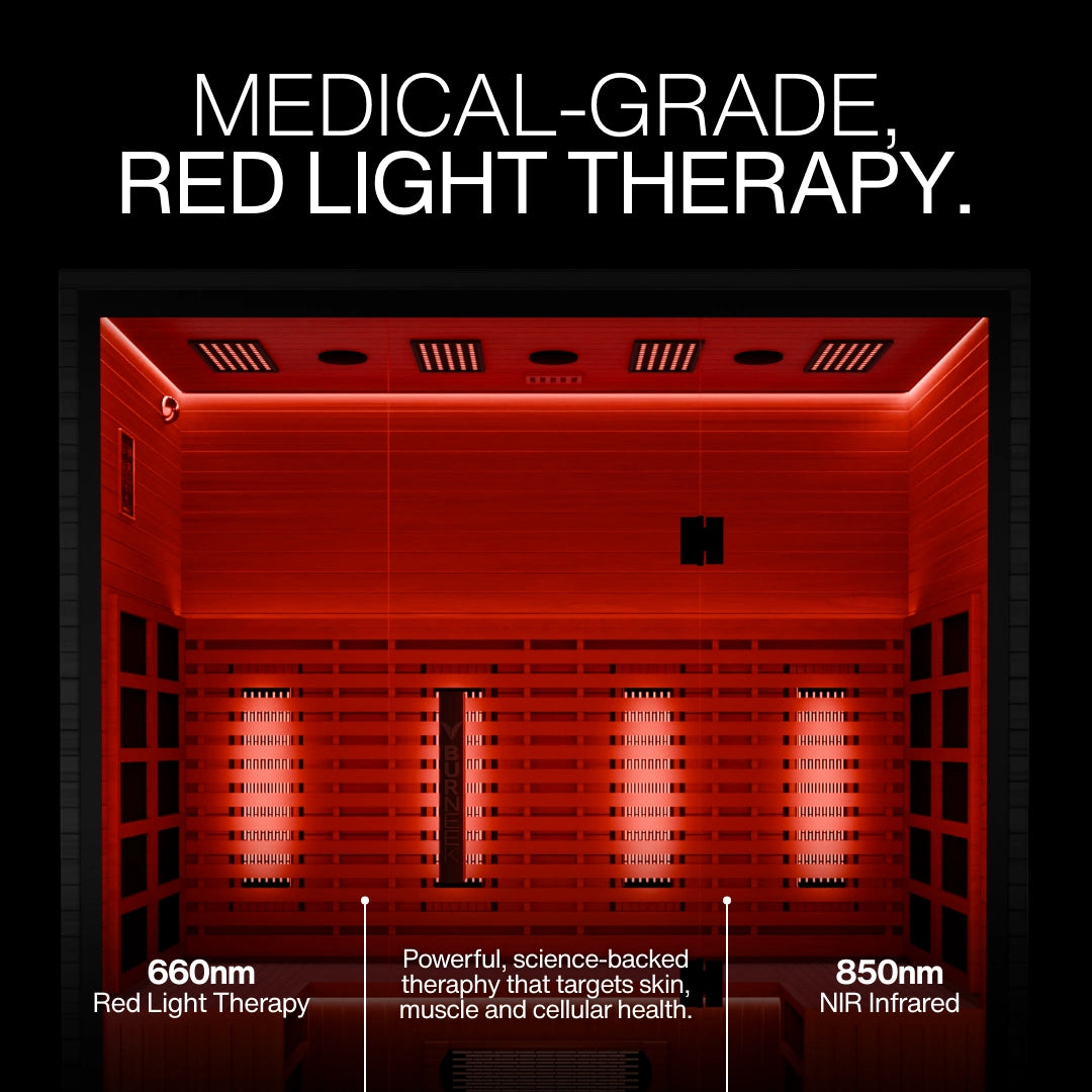 Burneek® Onyxeek: 4-Person Full-Spectrum Quartz Infrared Sauna