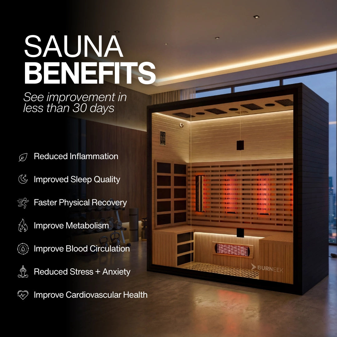 Burneek® Onyxeek: 4-Person Full-Spectrum Quartz Infrared Sauna