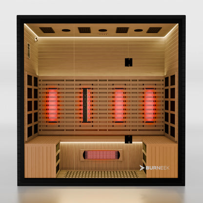 Burneek® Onyxeek: 4-Person Full-Spectrum Quartz Infrared Sauna