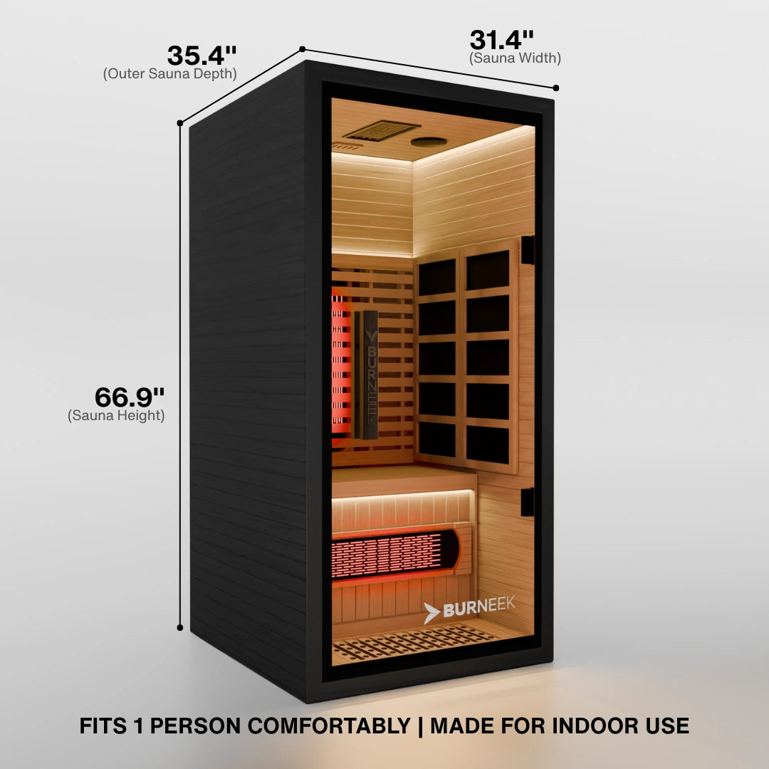 Burneek® Onyxeek: 1-Person Full-Spectrum Quartz Infrared Sauna