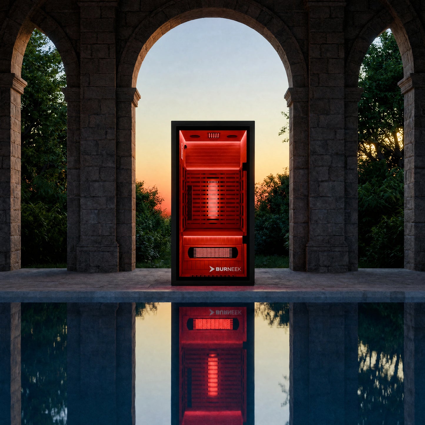 Burneek® Onyxeek: 2-Person Full-Spectrum Quartz Infrared Sauna