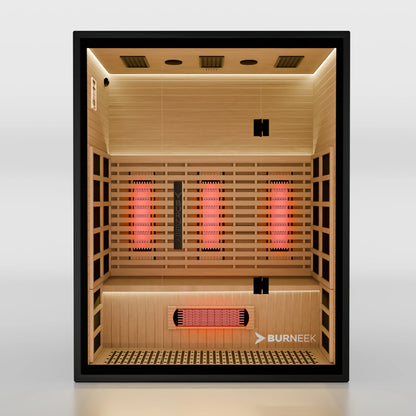 Burneek® Onyxeek: 3-Person Full-Spectrum Quartz Infrared Sauna