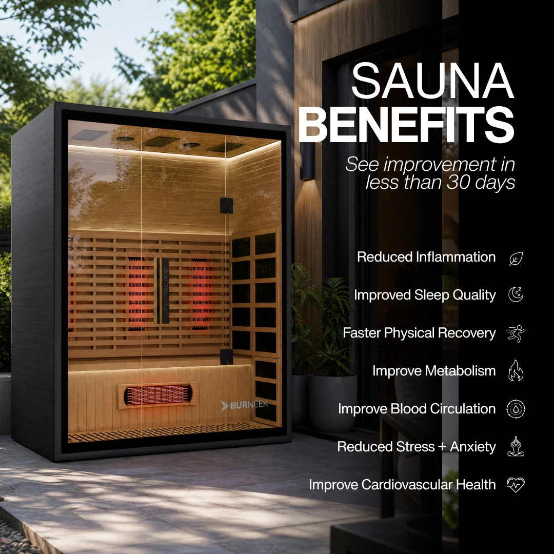 Burneek® Onyxeek: 3-Person Full-Spectrum Quartz Infrared Sauna