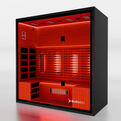 Burneek® Onyxeek: 4-Person Full-Spectrum Quartz Infrared Sauna