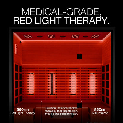 Burneek® Onyxeek: 4-Person Full-Spectrum Quartz Infrared Sauna