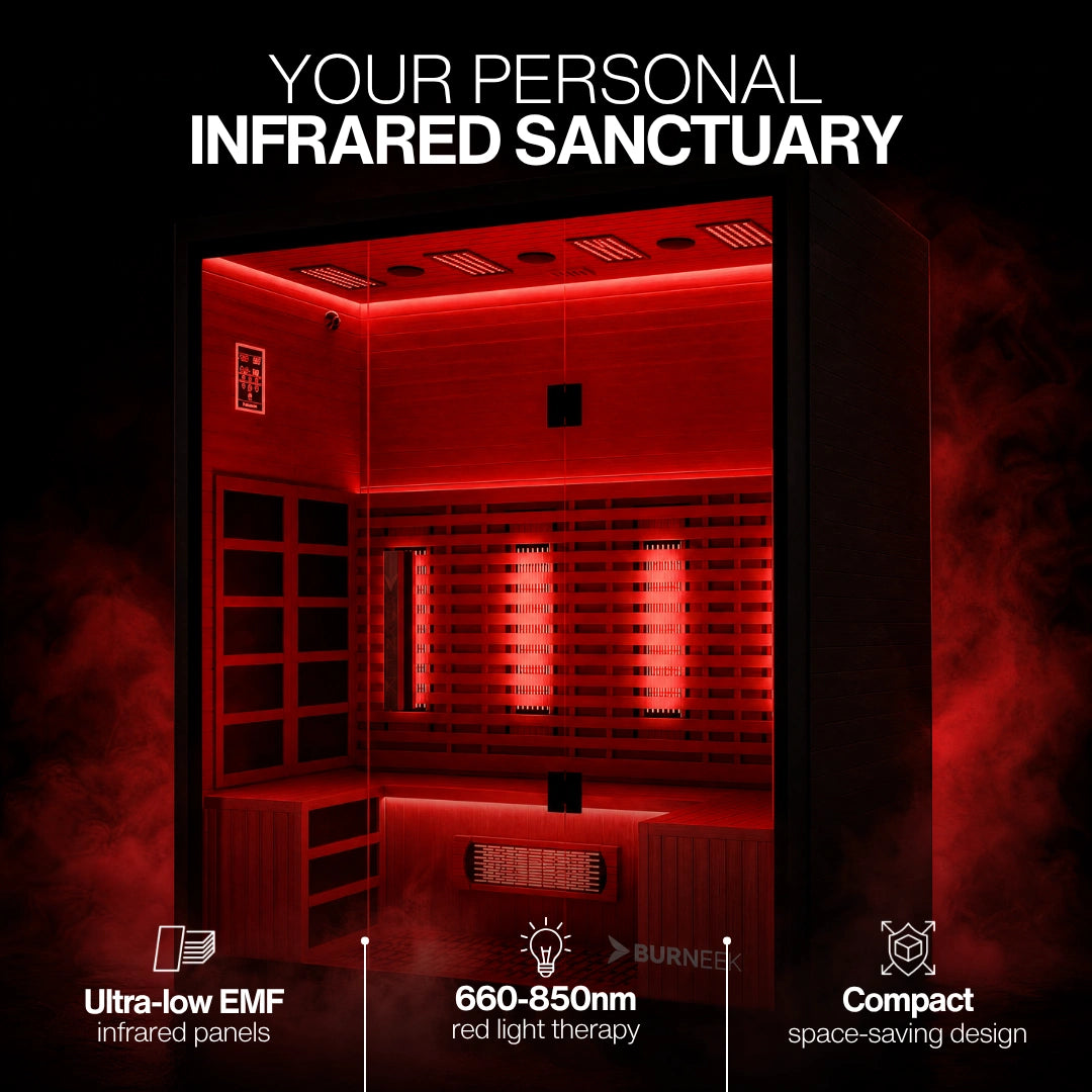 Burneek® Onyxeek: 4-Person Full-Spectrum Quartz Infrared Sauna