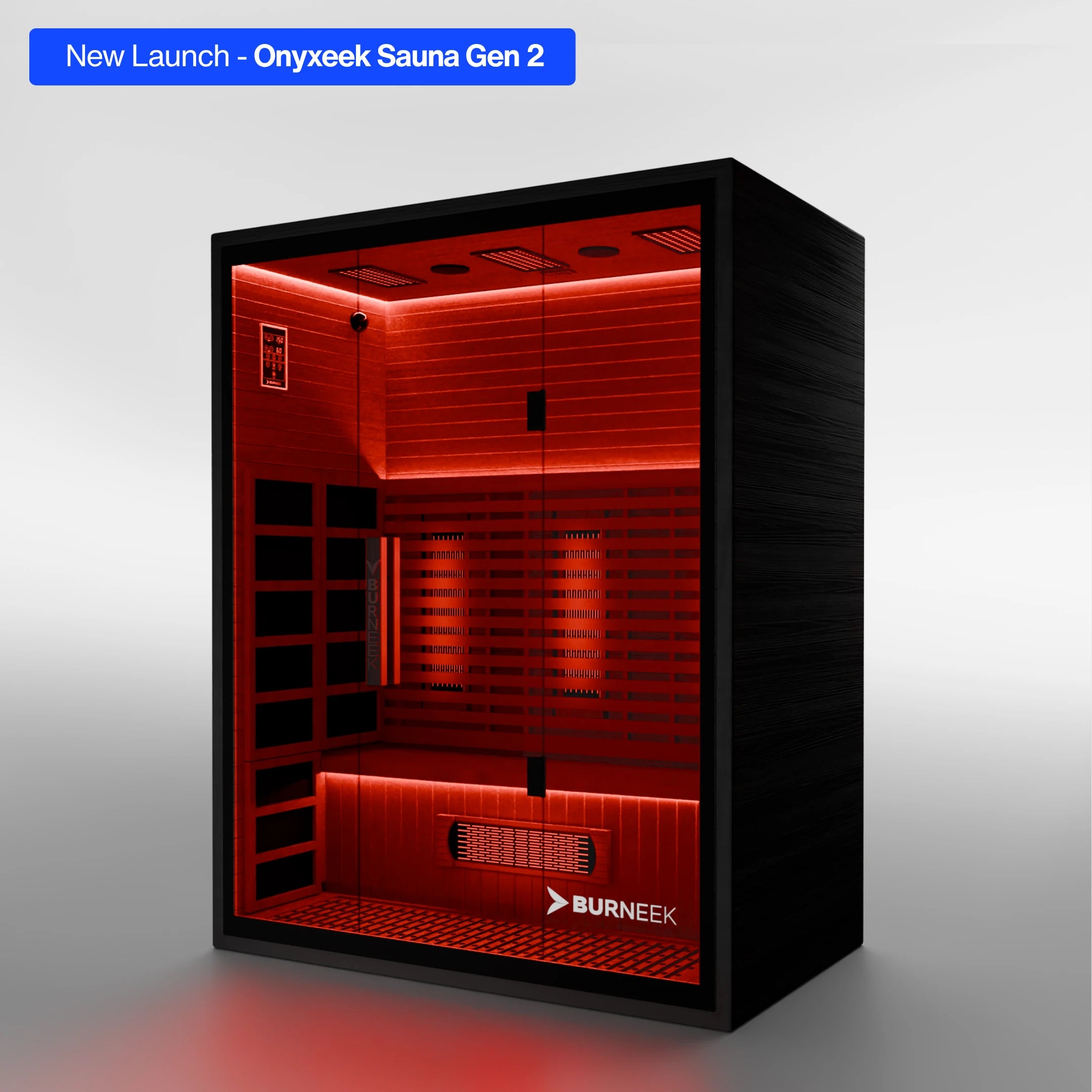 Burneek® Onyxeek Gen 2: 3-Person Full-Spectrum Quartz Infrared Sauna