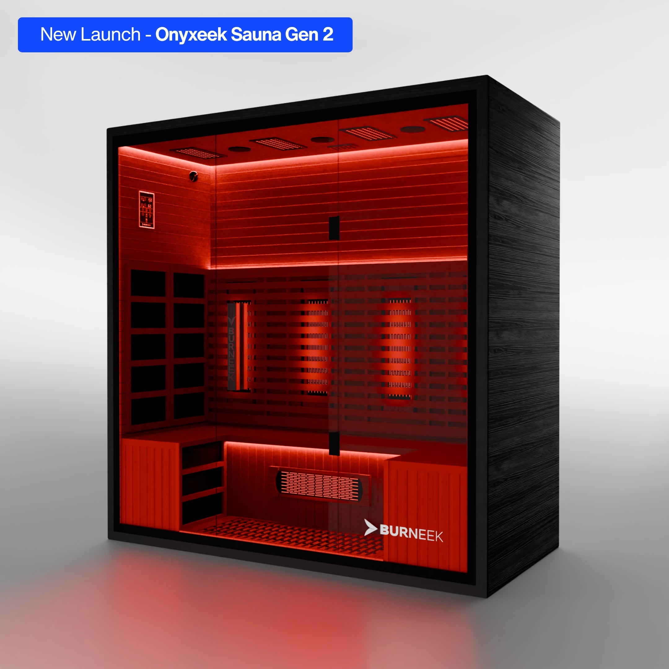 Burneek® Onyxeek Gen 2: 4-Person Full-Spectrum Quartz Infrared Sauna