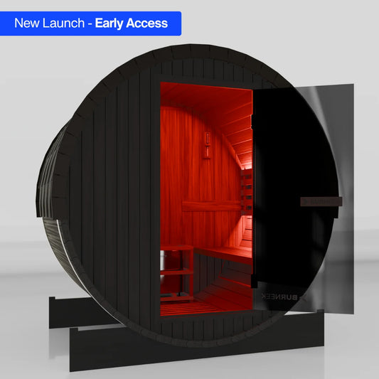 Burneek® Basalt: 2-Person Outdoor Barrel Sauna