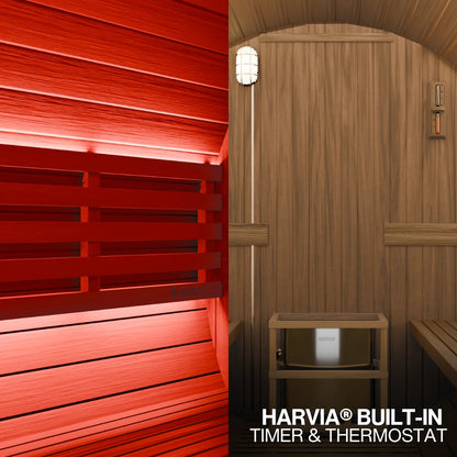 Burneek® Basalt: 4-Person Outdoor Barrel Sauna