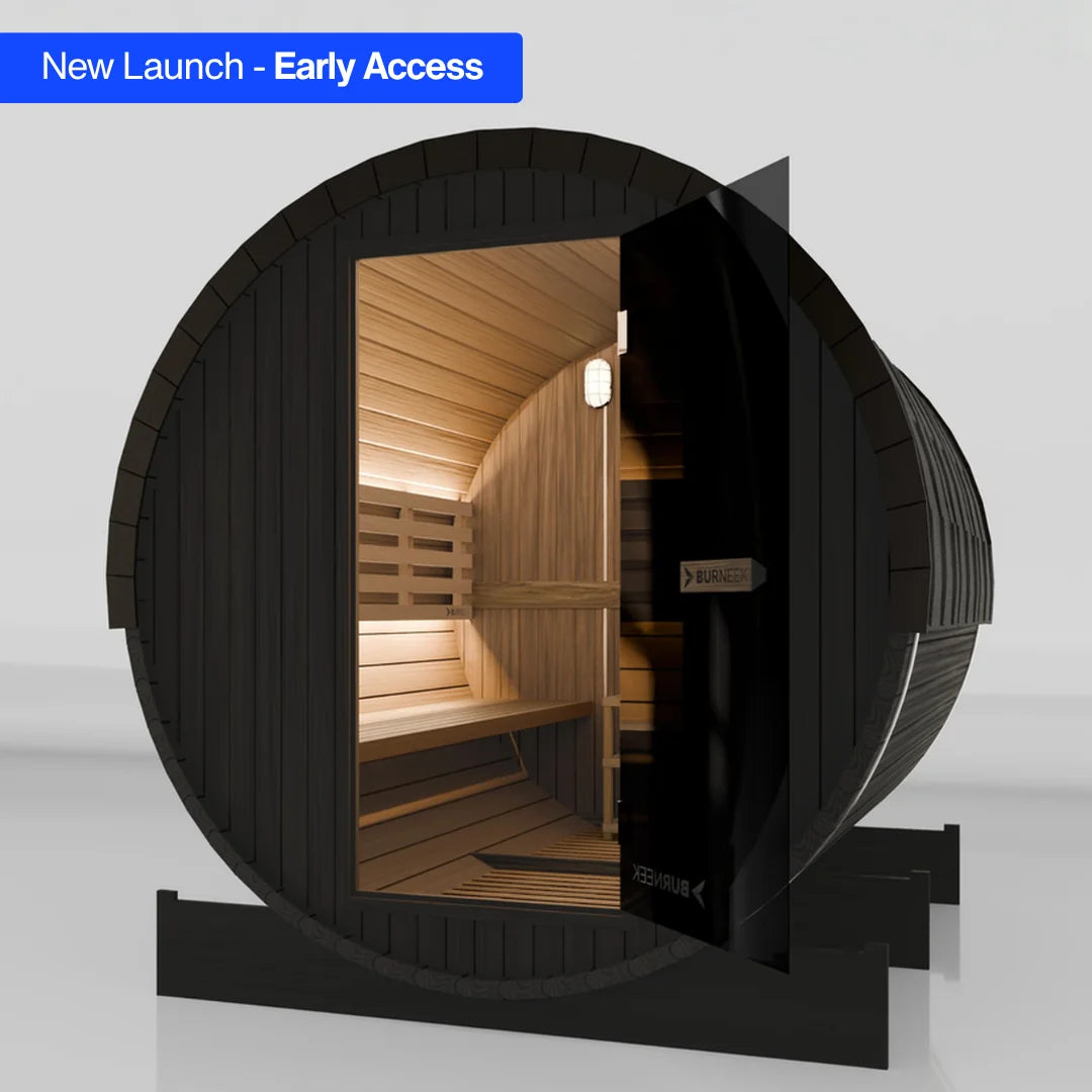 Burneek® Basalt: 6-Person Outdoor Barrel Sauna