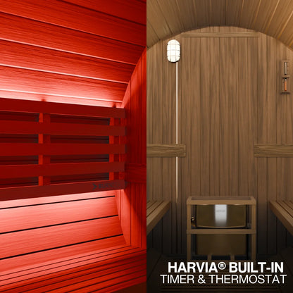 Burneek® Basalt: 6-Person Outdoor Barrel Sauna